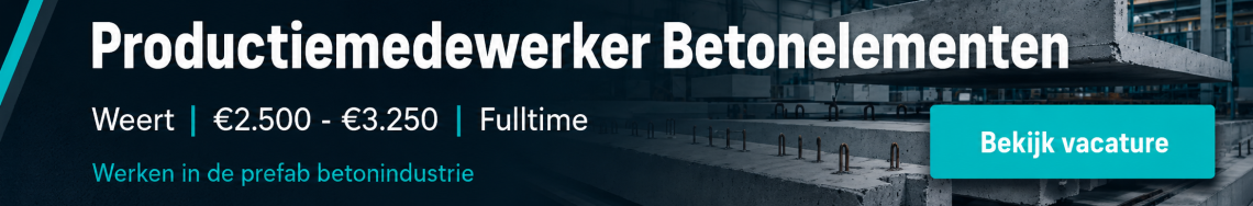 Werken in de prefab betonindustrie? Voor een opdrachtgever in de regio Weert zijn wij op zoek naar een productiemedewerker betonelementen.